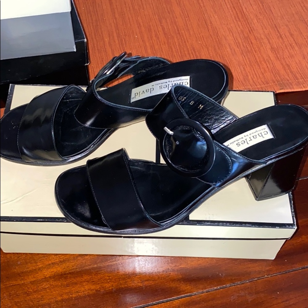 Charles David Block Heeled Sandals - Vintage - Pre Y2K - Picture 2 of 9
